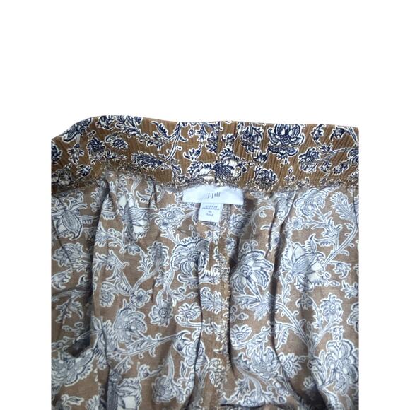 J. Jill Women’s XL Pant Suit Set Brown Floral Print 2-Piece Lightweight Outfit - Picture 9 of 10